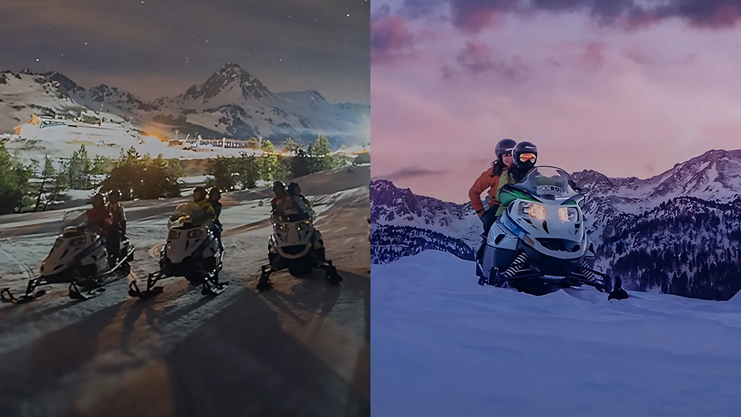 Actividades nocturnas en la nieve